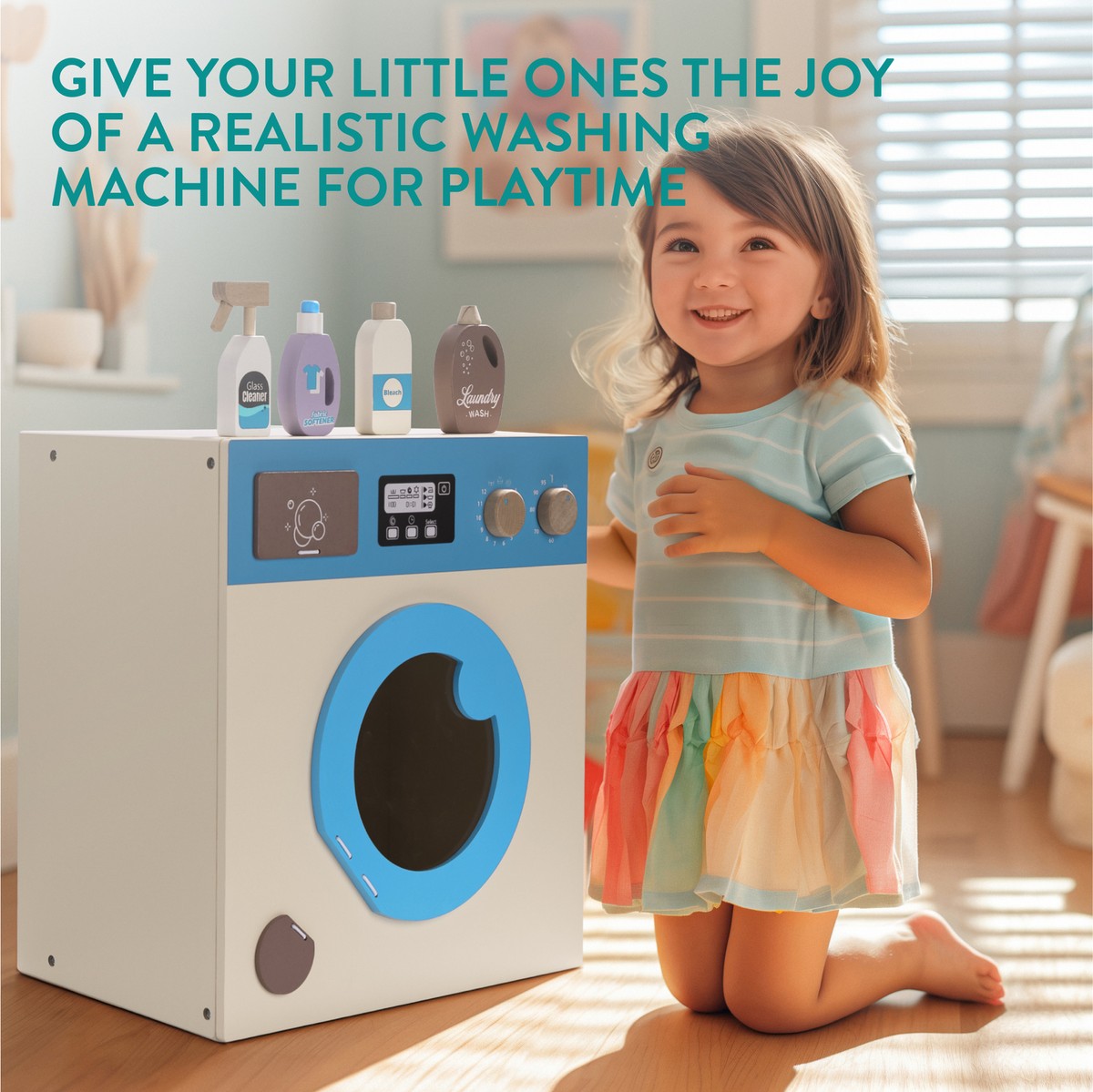 Mini Lavatrice Giocattolo per Bambini con Prodotti per la