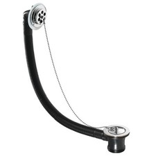 Bath Waste Plug Chain Or Round Pop Up Waste Overflow Chrome Black Brushed Brass