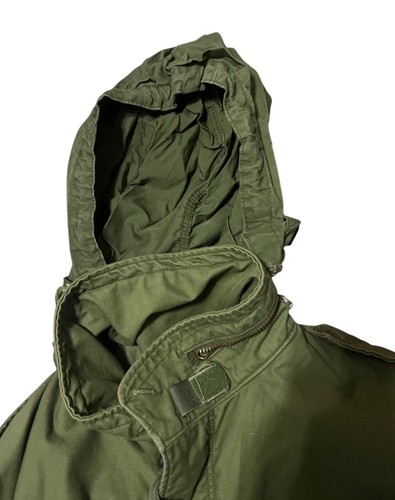 Vintage 70s M-65 Field Jacket Coat Cold Weather Mans OG-107 Hood Vietnam M Long - Picture 5 of 22