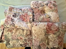 Vintage CROSCILL Cotswold Rose TWIN Bed Set: Comforter/1 Sham/Skirt/2 Pillows