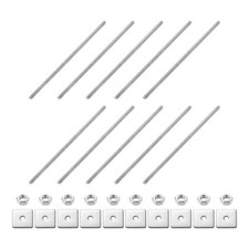 Barra filettata M3x90mm 10pz, acciaio inox 304, con dadi e rondelle