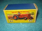 LESNEY MATCHBOX KING SIZE K-4 INTERNATIONAL TRACTOR ORIGINAL BOX ONLY -EMPTY BOX