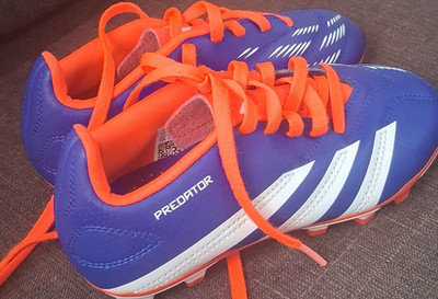 Adidas Predator Nocken-Fußballschuhe Kunstleder Schnürung Blau/Orange/Weiß