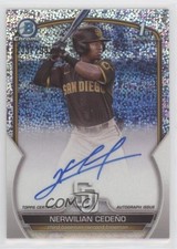 2023 Bowman Chrome Prospect Speckle Refractor Nerwilian Cedeno Cedeño Auto 0f5t