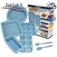 Silikon Backformen Set 7X Antihaft HitzebestäNdig Muffin Kuchen Brot Mit ZubehöR
