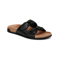 VIONIC Women's Elara Slide Sandal, Black Leather Authentic 