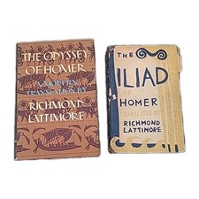 Lattimore Homer Iliad 1951 & Odyssey 1965 HC Dust Jackets Greek Classics