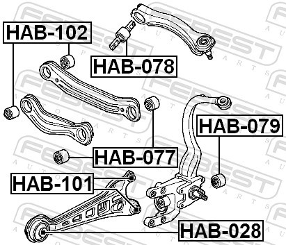 Fits FEBEST HAB-101 REAR TIE ROD SILENTBLOCK HONDA ACCORD CD5 1994-19 ⭐UK Stock⭐