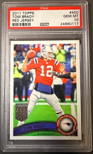 Tom Brady 2011 Topps Red Jersey Football Card #400 Graded PSA 10 GOAT