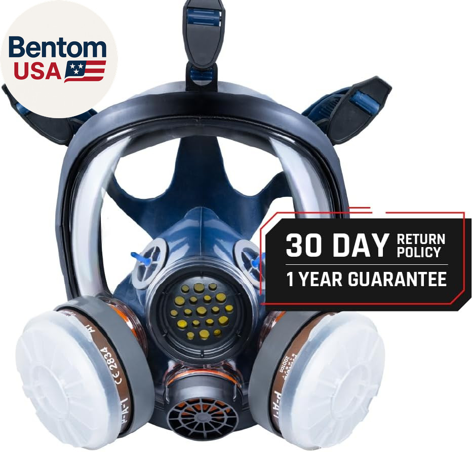 Gas Mask Survival Nuclear and Chemical Full Face Respirator - Organic Vapor & Pa