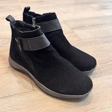 Easy Spirit Womens Hadely Black Faux Suede Ankle Boots Comfort Casual Size 7 M