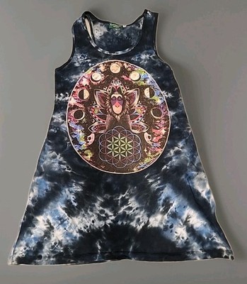 Kathmandu Graphic Zen Monkey Tie Dye Tank Top T-shirt Mens Medium