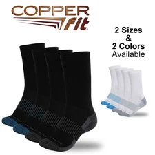 Copper Fit Unisex Compression Crew Length Sport Socks, Copper Fit, 2 Pair