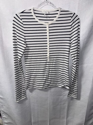 Rag & Bone Lilies Striped Long Sleeve Henley Top
