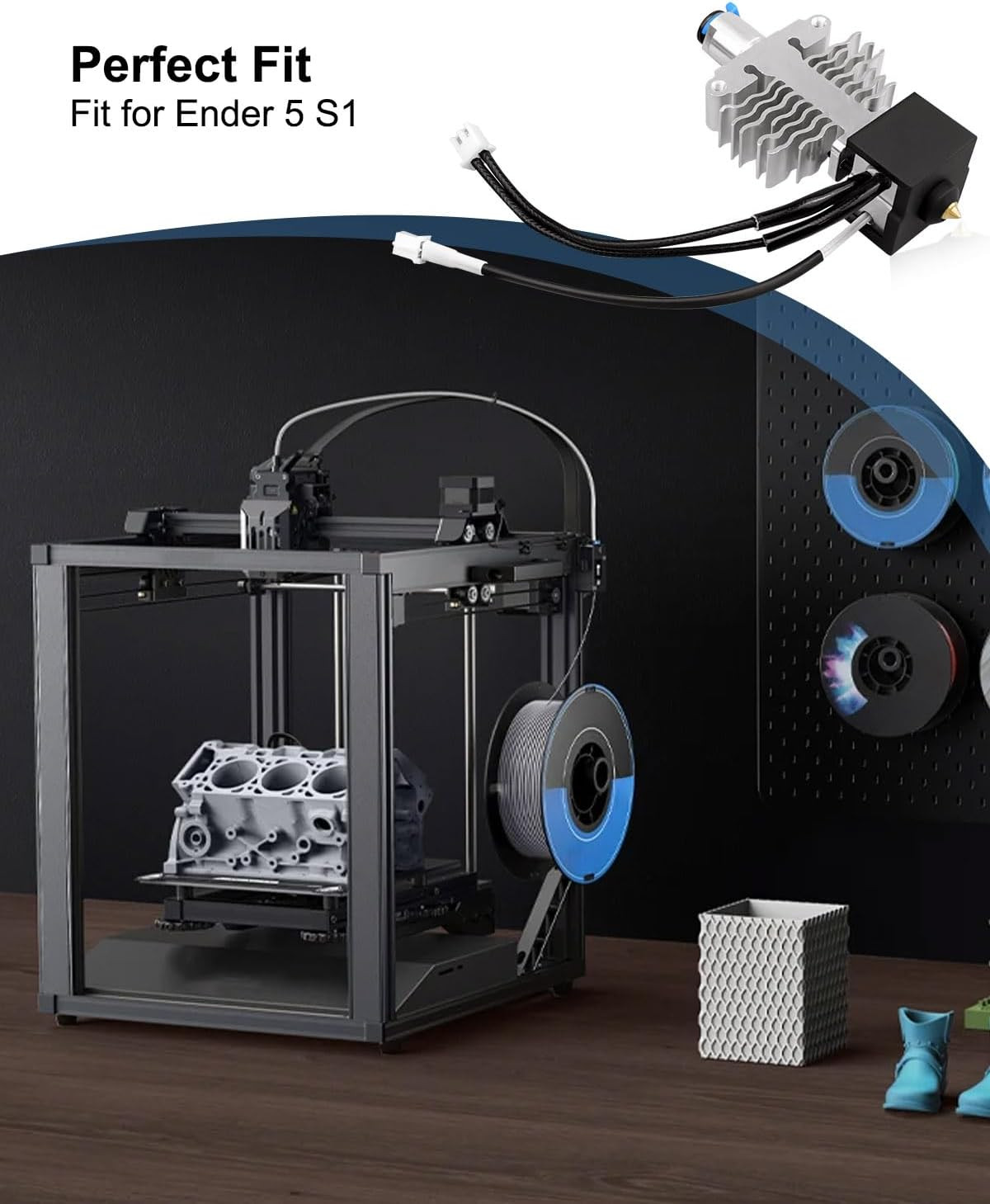 3D Printer Extruder Hotend Kit Fit for Ender 5 S1, 3D Printer Assembled Hotend P