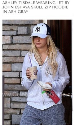 Jet John Eshaya T s Vintage Rare Skull Zip Up Hoodie Kitson Y2K Ashley Tisdale