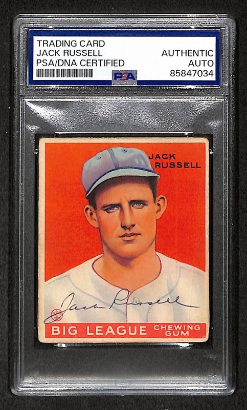 Jack Russell 1933 Goudey Card #167 Signed/Autographed PSA/DNA 210593