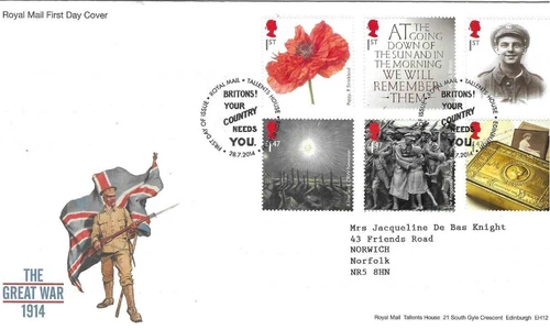 GB Comm/FDC - The Great War 1914 - Edinburgh -  2014 (RM987)