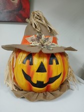 Light Up Scarecrow Pumpkin Halloween Decoration Jack O Lantern Fall Decor Tested