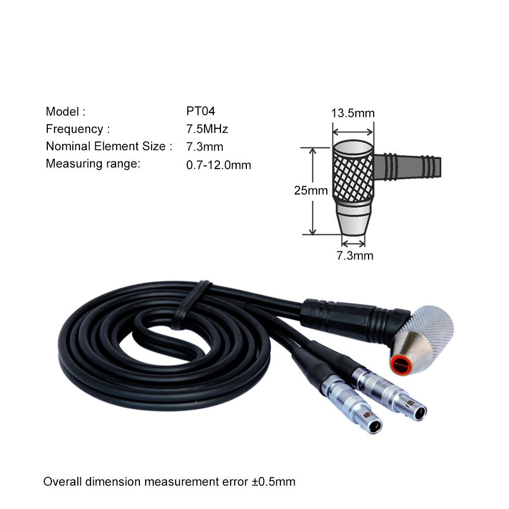 YUSHI PT04 Ultrasonic Thickness Probe Fingertip Transducer 7.5MHz Dual Crystal