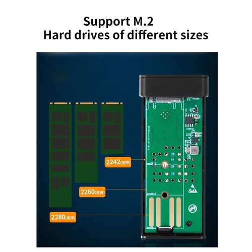 M2 SSD Case M.2 NVMe SATA SSD Enclosure Adapter 10Gbps USB 3.2 Gen2 USB C6673 - Afbeelding 8 van 10