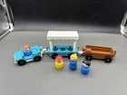 Vintage Fisher Price Family Zoo #916 (4) Little People & 3 Car Tram Safari