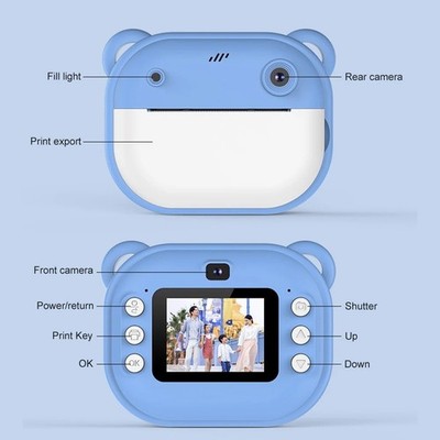 Kids Mini Instant Print Camera Selfie Video Camera Photo Printing ...