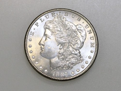 1887-P $1 MORGAN SILVER ONE DOLLAR GEM BU
