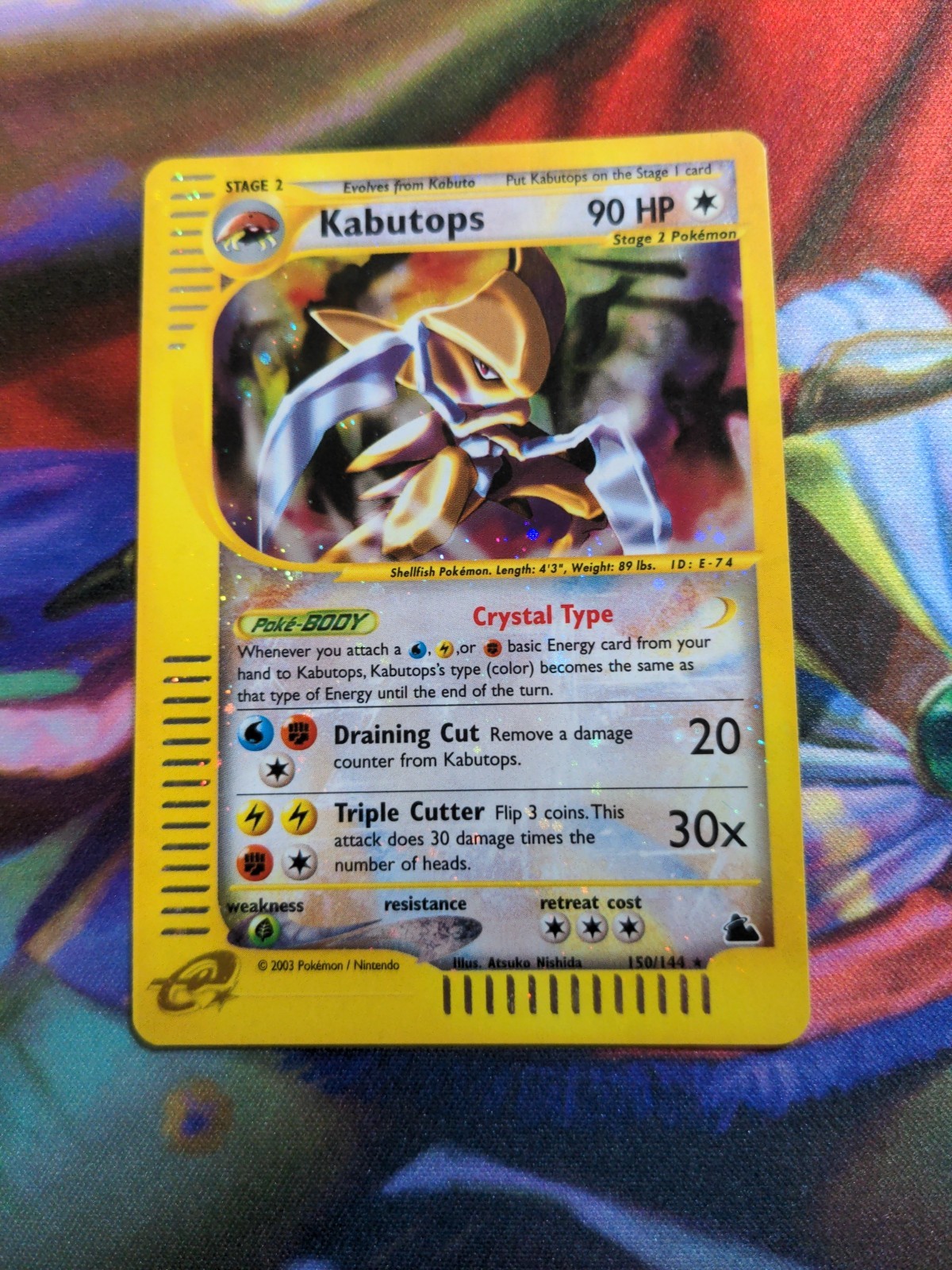 Pokemon Kabutops Skyridge Crystal Holo Rare 150/144 NM-MT GORGEOUS!