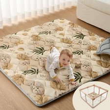 Baby Play Mat, 59x59 Thick and Larger Soft Cushioned Foam Mat for Floor, Non-...