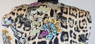 RARE ROBERTO CAVALLI 2003 DENIM JACKET Chinoiserie Animal Print