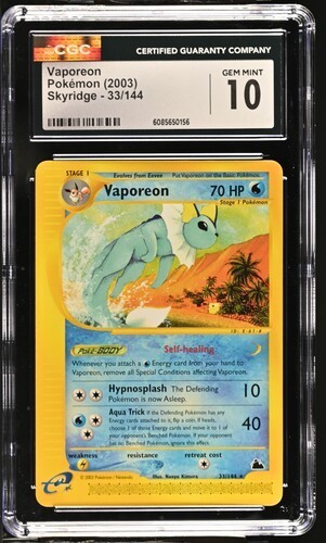 Vaporeon graded CGC 10 for sale on eBay