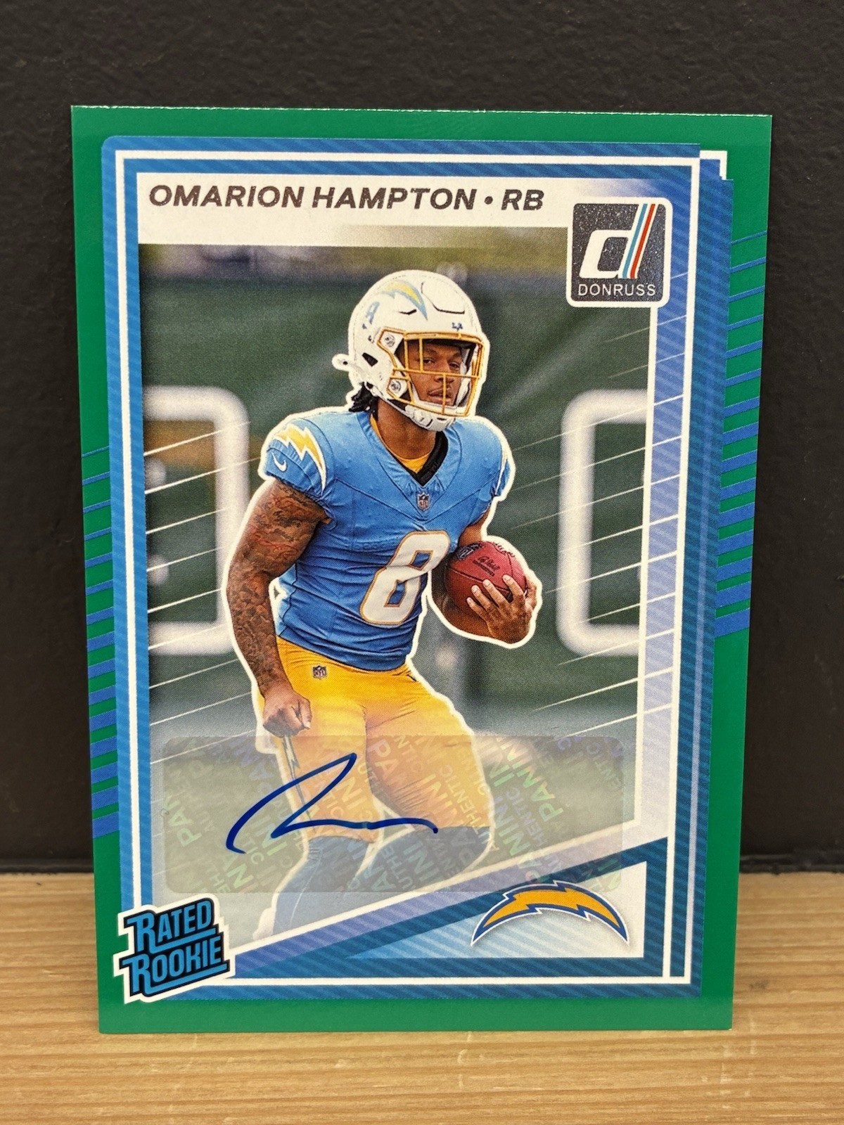 2025 Panini Donruss - Green Rated Rookie Auto - Omarion Hampton #303 (RC)