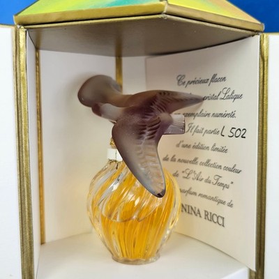 L'AIR DU TEMPS  Nina Ricci  Parfum 15 ml  LALIQUE Kristall Seltene Farbe VINTAGE