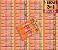 50 x Nescafe 3 in 1 Caramel Flavour Individual Instant Coffee Sachets Sticks
