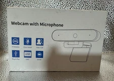 HD Webcam with Microphone – USB Plug & Play, 360° Rotation, Clear Sound, UHD