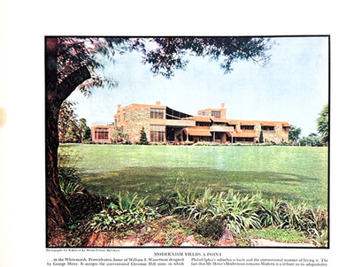 George Howe Whitemarsh PA Modern Estate William S Wasserman Home 1935 Mag Image