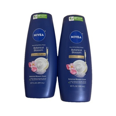 (2) NIVEA Body Wash Botanical Blossom w/ Nourishing Serum, 20oz ea