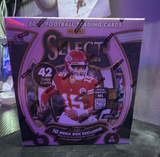 Panini Select 2025 NFL Mega Box 42 Cards Black & Red Prizm Shock Mahomes Chiefs