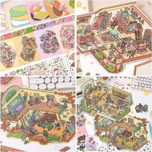 6 Escenas - Pegatinas 3D Hágalo Usted Mismo Escenas con Pinzas, Pegatinas Impermeables y Reutilizables - Imagen 6 de 9