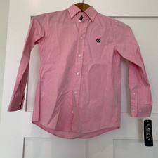 New Ralph Lauren Boys Button Down Shirt / Oxford - Size 8 - PINK