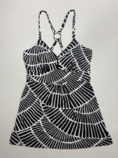 White House Black Market Top Black White Size XS Lined Sleeveless EUC