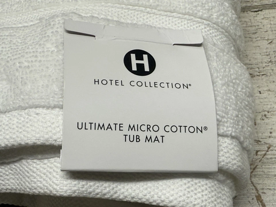 Alfombra para bañera Hotel Collection Ultimate 100 % microalgodón 26" x 34" blanca nueva Foto 3 de 4