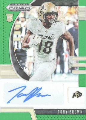 2020 Panini Prizm Draft Picks #291 Tony Brown Green Autographs