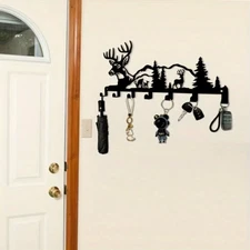 Key Holder For Wall Decorative Metal Organizer Mount Hanging Rack With 7 Hooks