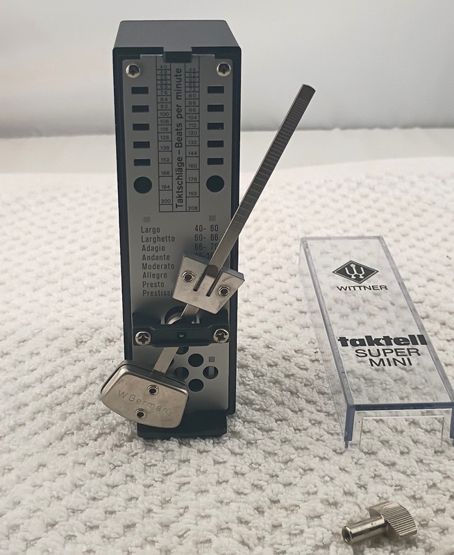 Vintage Wittner Taktell Super Mini Metronome with Original Box and Instructions