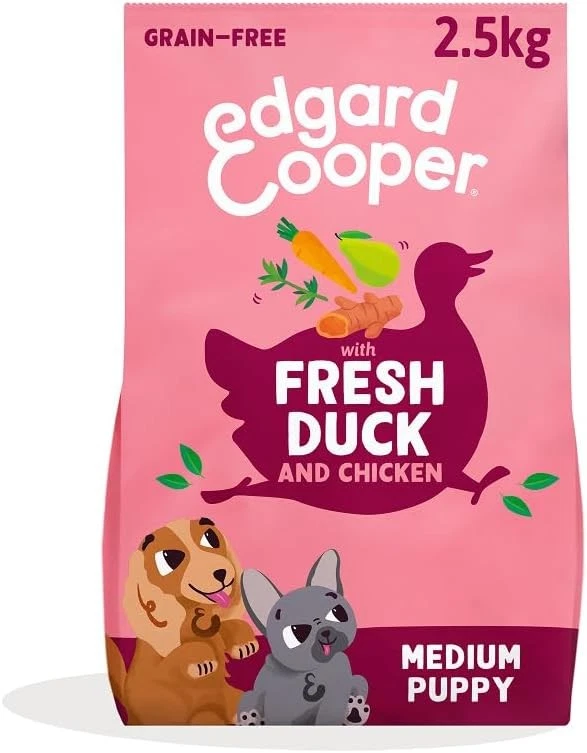 Edgard & Cooper Grain Free Dry Dog Food For Medium Breed Puppy Dogs (2.5kg), Fre