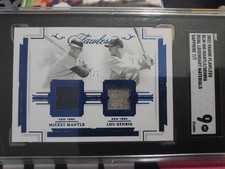 2022 Panini Flawless Mickey Mantle Lou Gehrig 7/7 Game Used Jersey # Yankees SSP