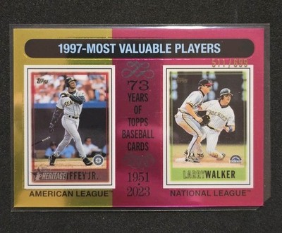 2024 Topps Heritage 1997 MVP Chrome KEN GRIFFEY JR & LARRY WALKER /699 SP