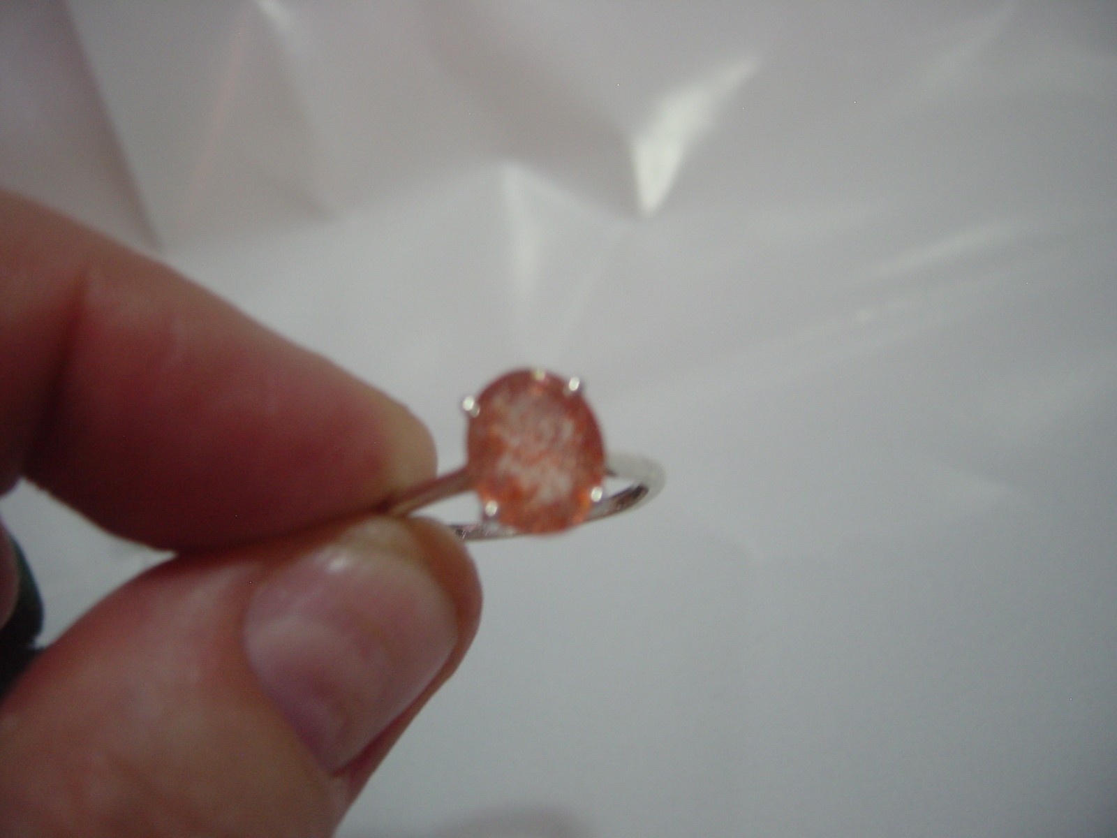 beautiful Solid Silver Ring-natural large orange … - image 12